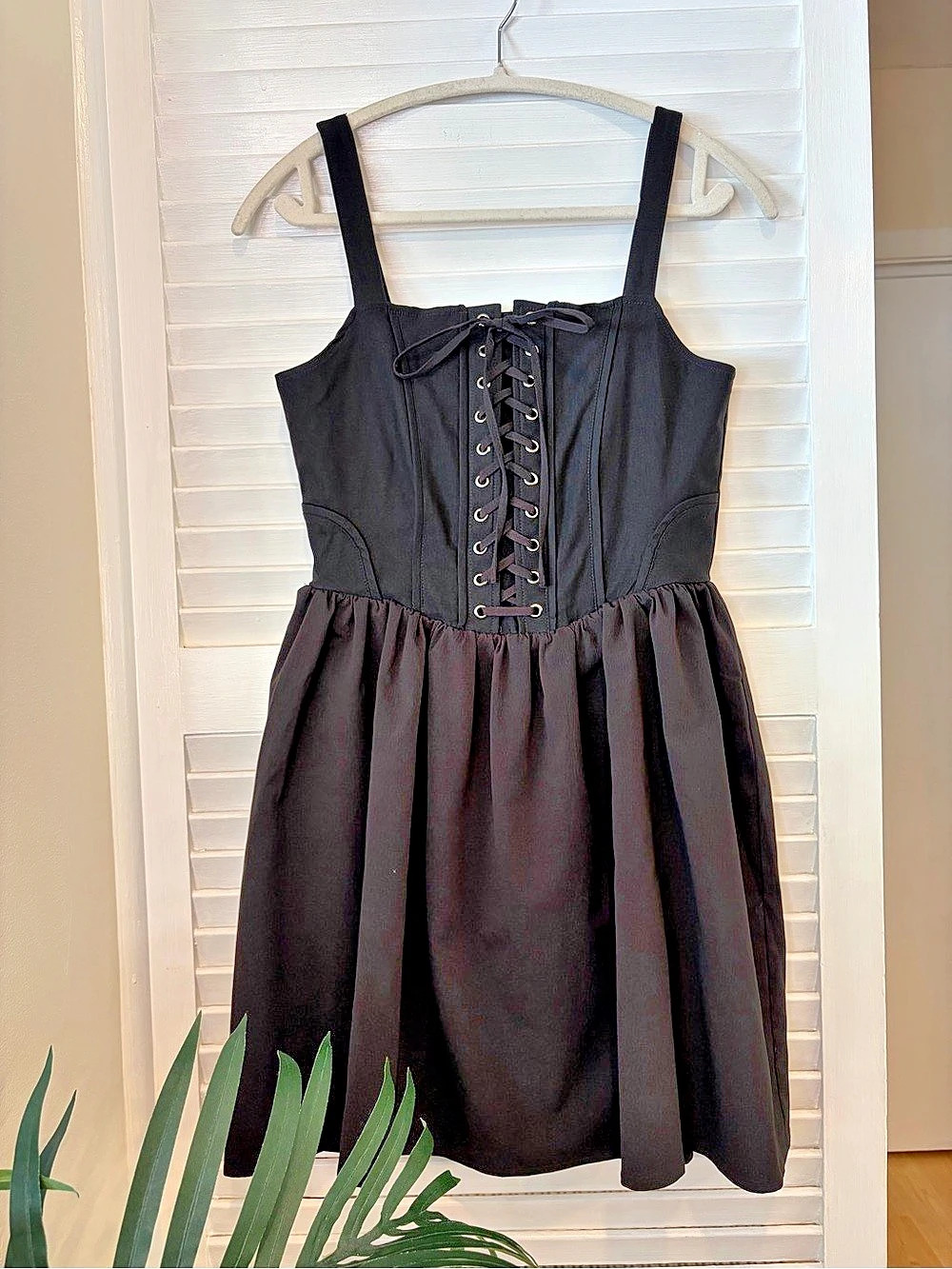 DISTURBIA Black Corset Mini Dress Size 4 Like New Goth Punk